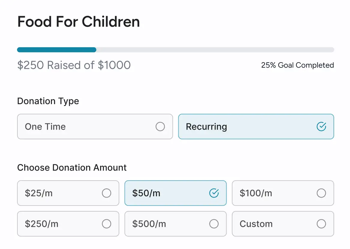Home Food for children donation form
