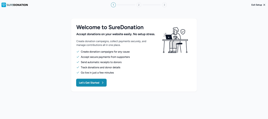 Installing SureDonation onboarding screen.