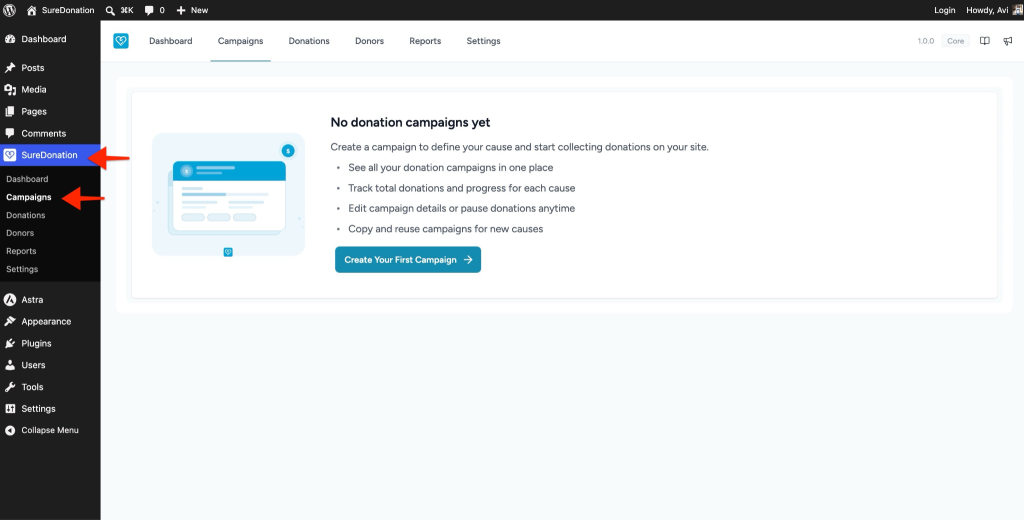 Create donation campaigns easily