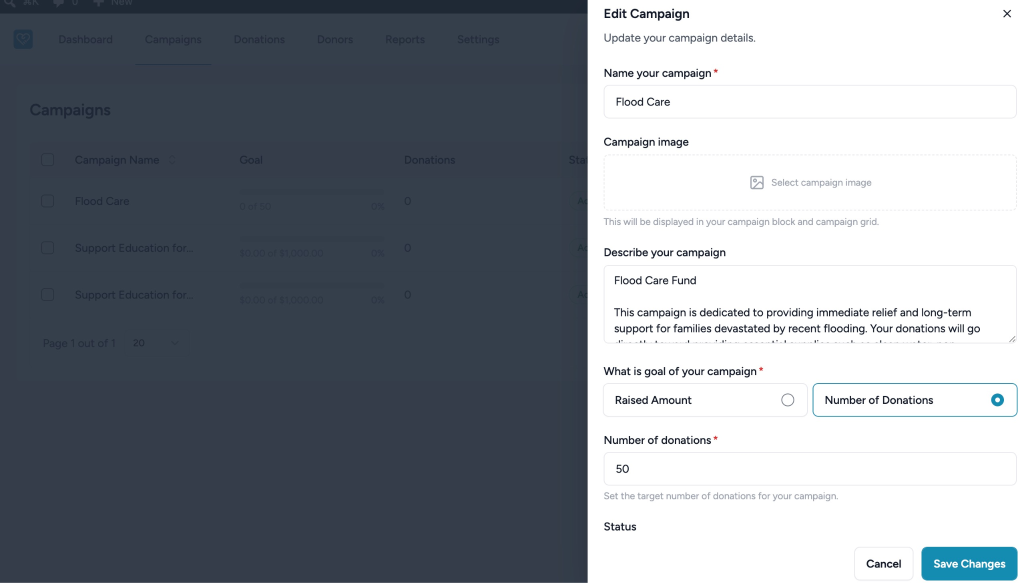 How to Edit a Campaign in SureDonation Update Campaign Details