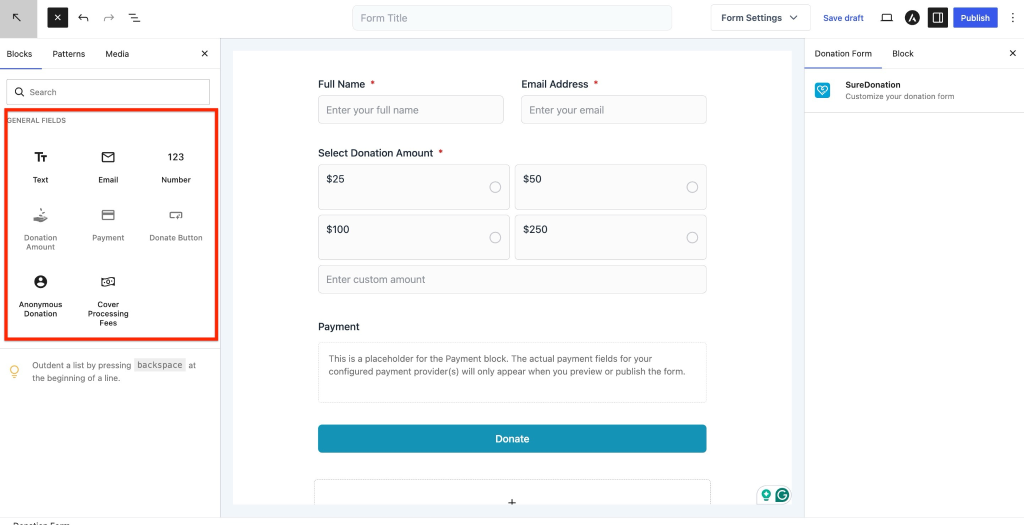 Add New Form Add More Fields to Customize the Form