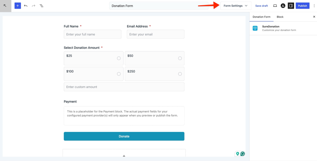 Add New Form Customize Form Settings