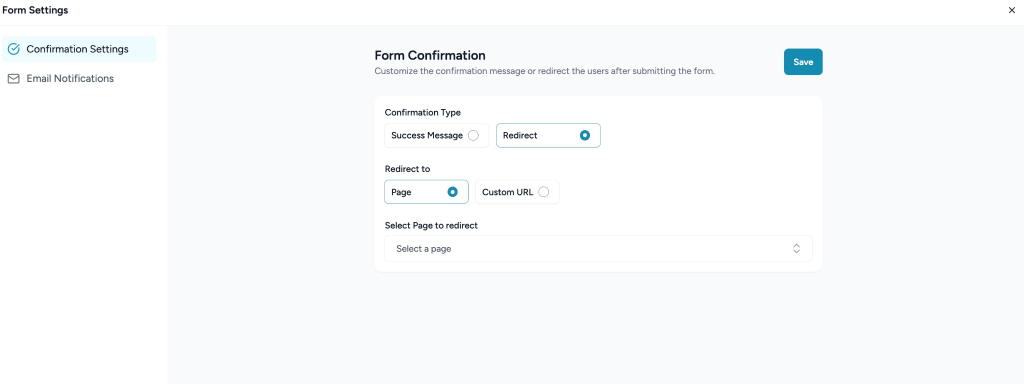 Form Settings in SureDonation Form confirmation settings screen