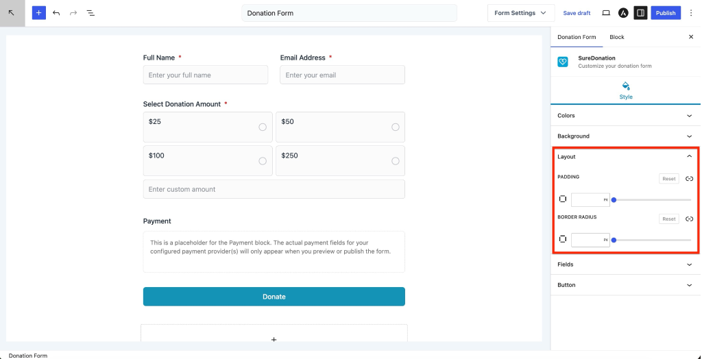 How to Style a Donation Form Donation form layout options