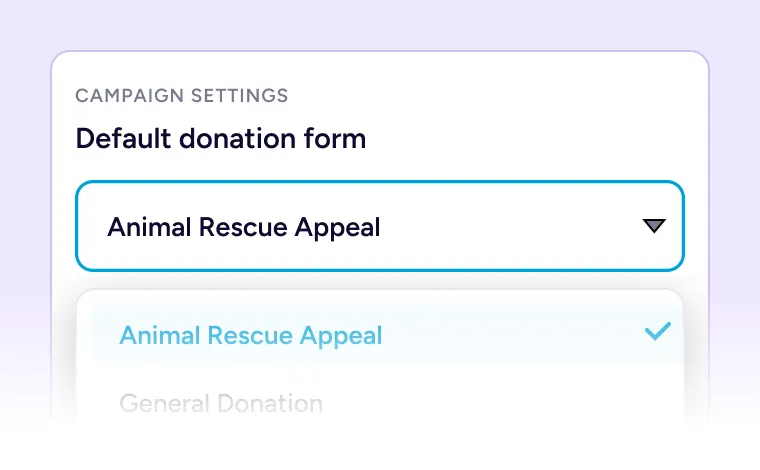 Default donation form selection