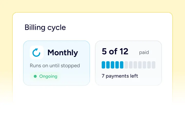 Billing cycle progress visualization