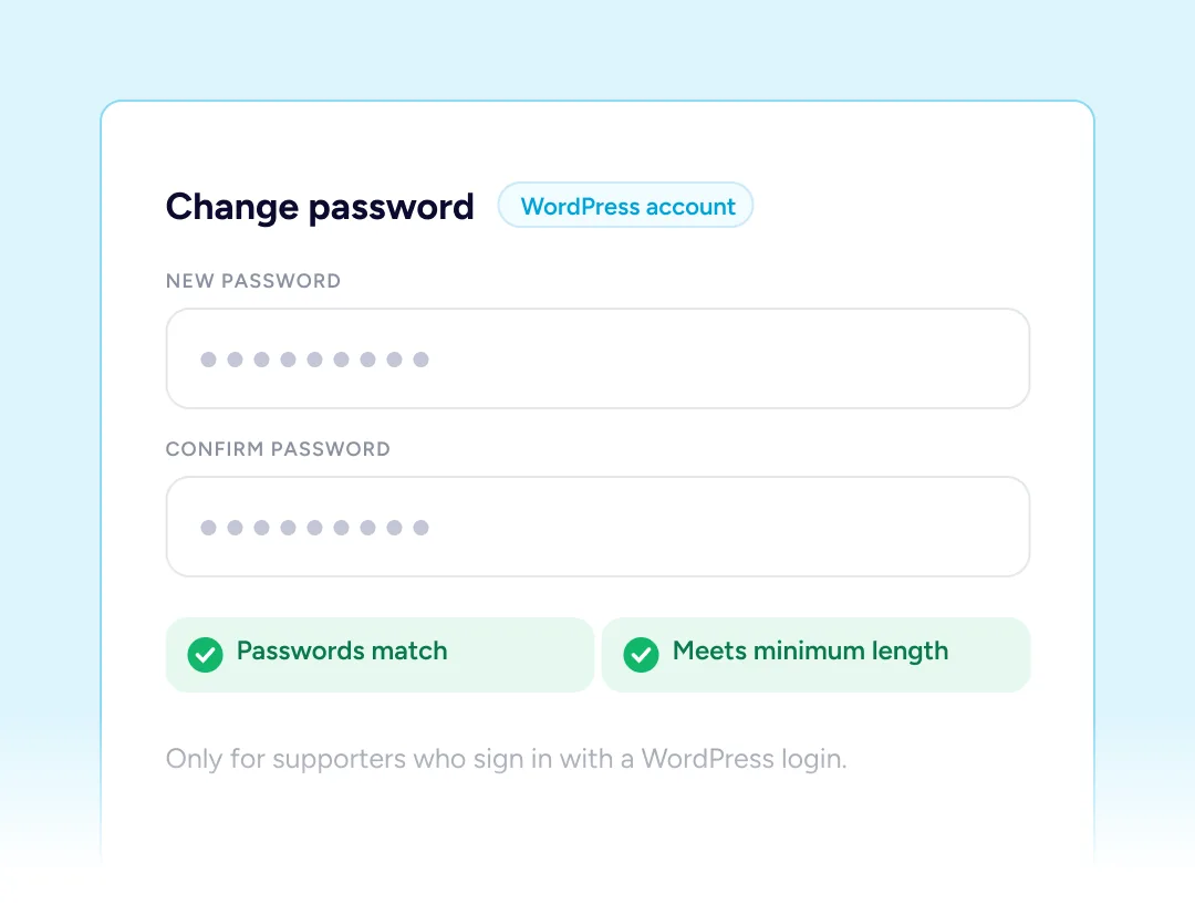 Donor manages their recurring gift from the dashboard