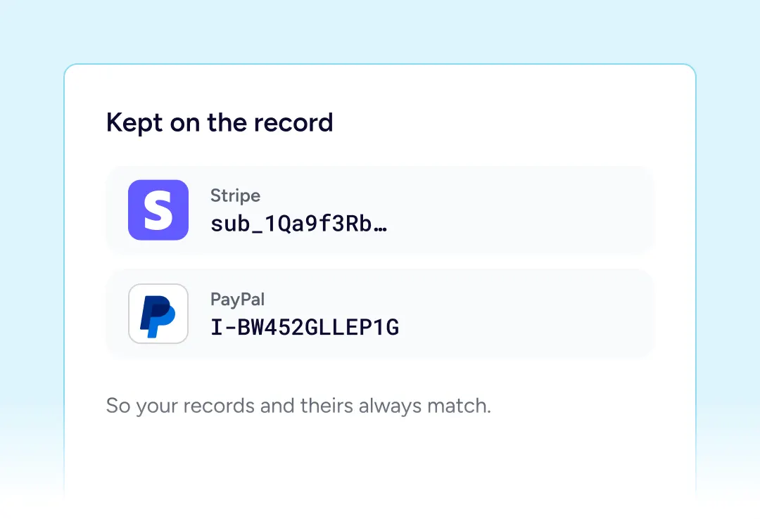 Payment record keeping systems.