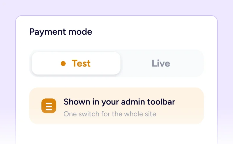 Payments Payment mode test and live