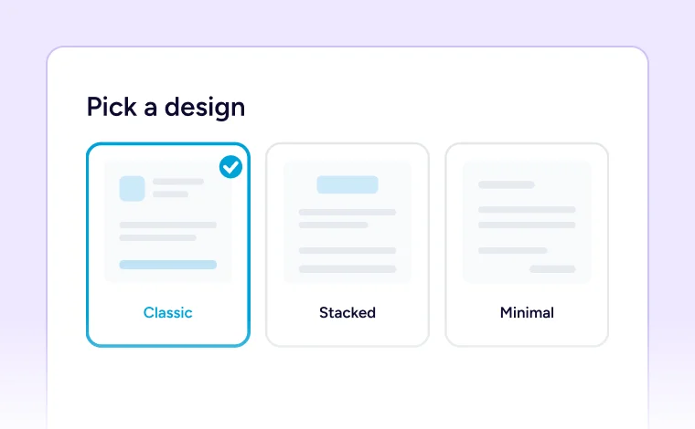 Classic design option selected